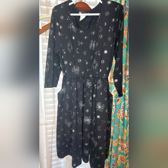 Girls Waisted Starry Butterfly Dress - Picture 1 of 7